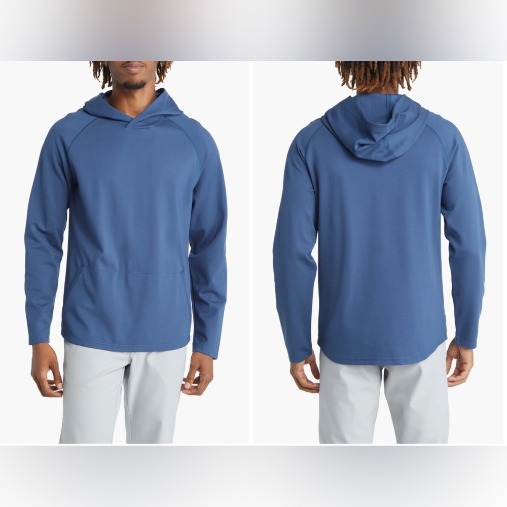 NWOT Men's Mizzen+Main Blue Proflex Performance Pullover Hoodie Size M